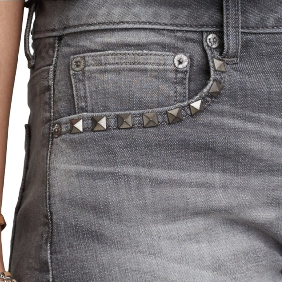 American Eagle Hi Rise Festival Shorts in Washed Black Studded Detail Size 2 - Picture 7 of 8